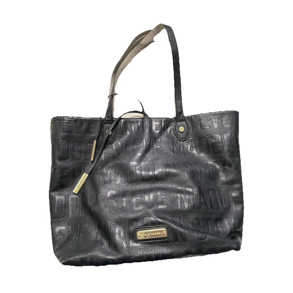 STEVE‎ MADDEN Large Black Bag Tote Big Purse Travel Bag Excellent Must See